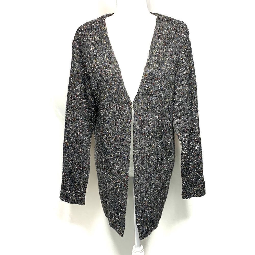 Maurice Sasson gray flecked cardigan size S